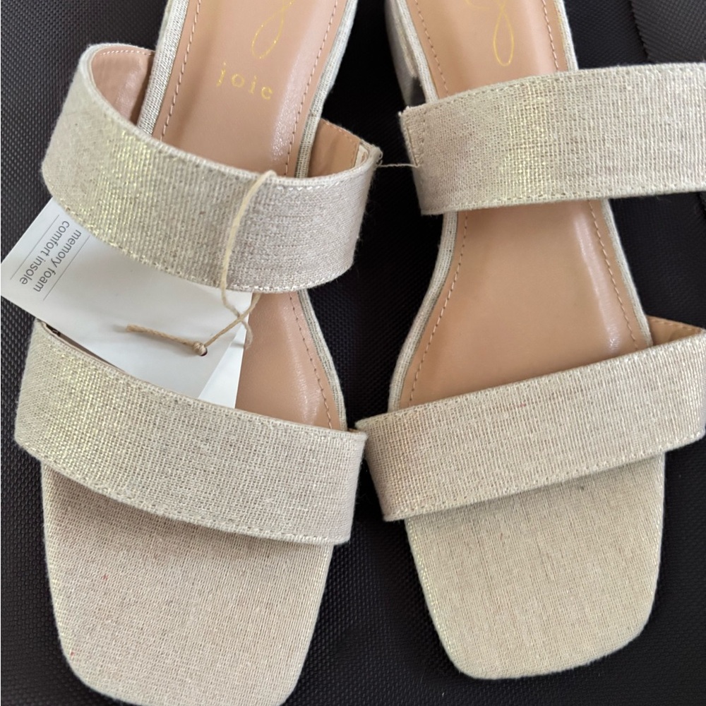 Joie Cream and Gold Sandals Chic Comfort